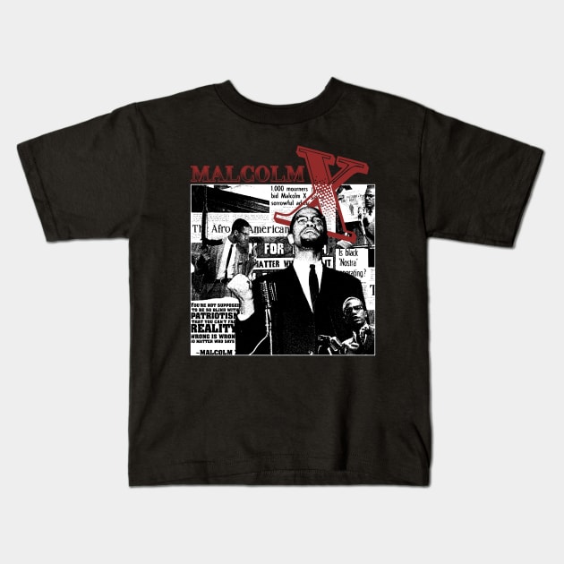 malcolm x Kids T-Shirt by Genetics art